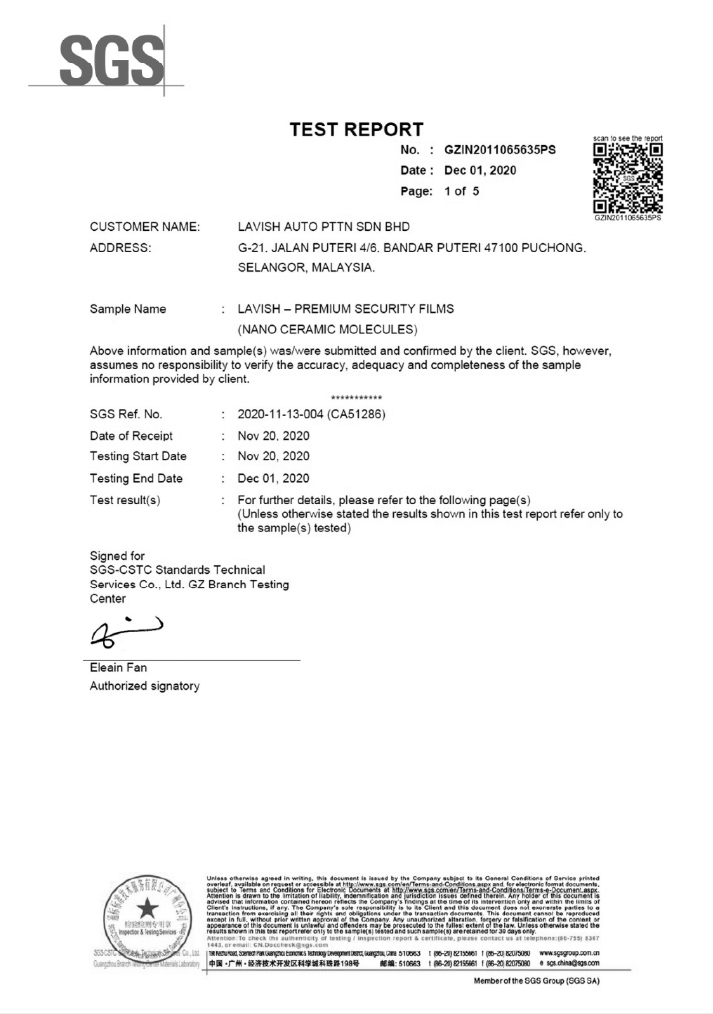 SGS Test Report